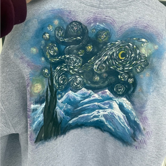 Gray Starry Night Sweatshirt - Picture 3 of 5